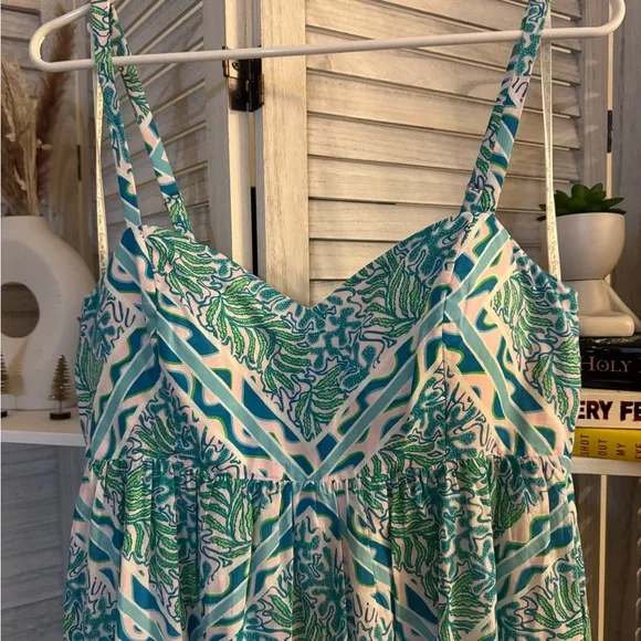 Lilly Pulitzer Vibrant Blue and Green Maxi Dress - Picture 6 of 11